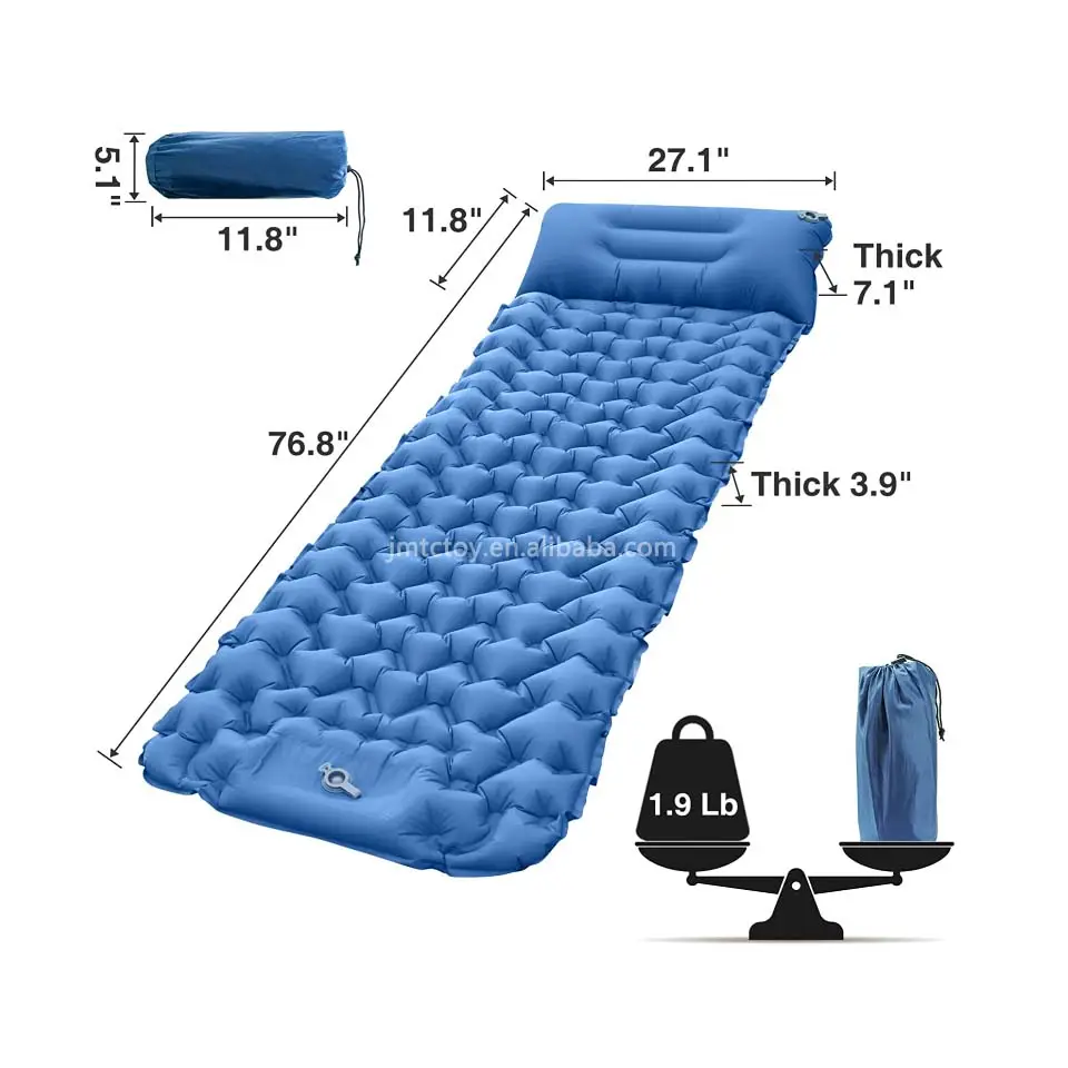 Air camping mattress sleeping mats Built in Foot Pump Inflatable camping mat