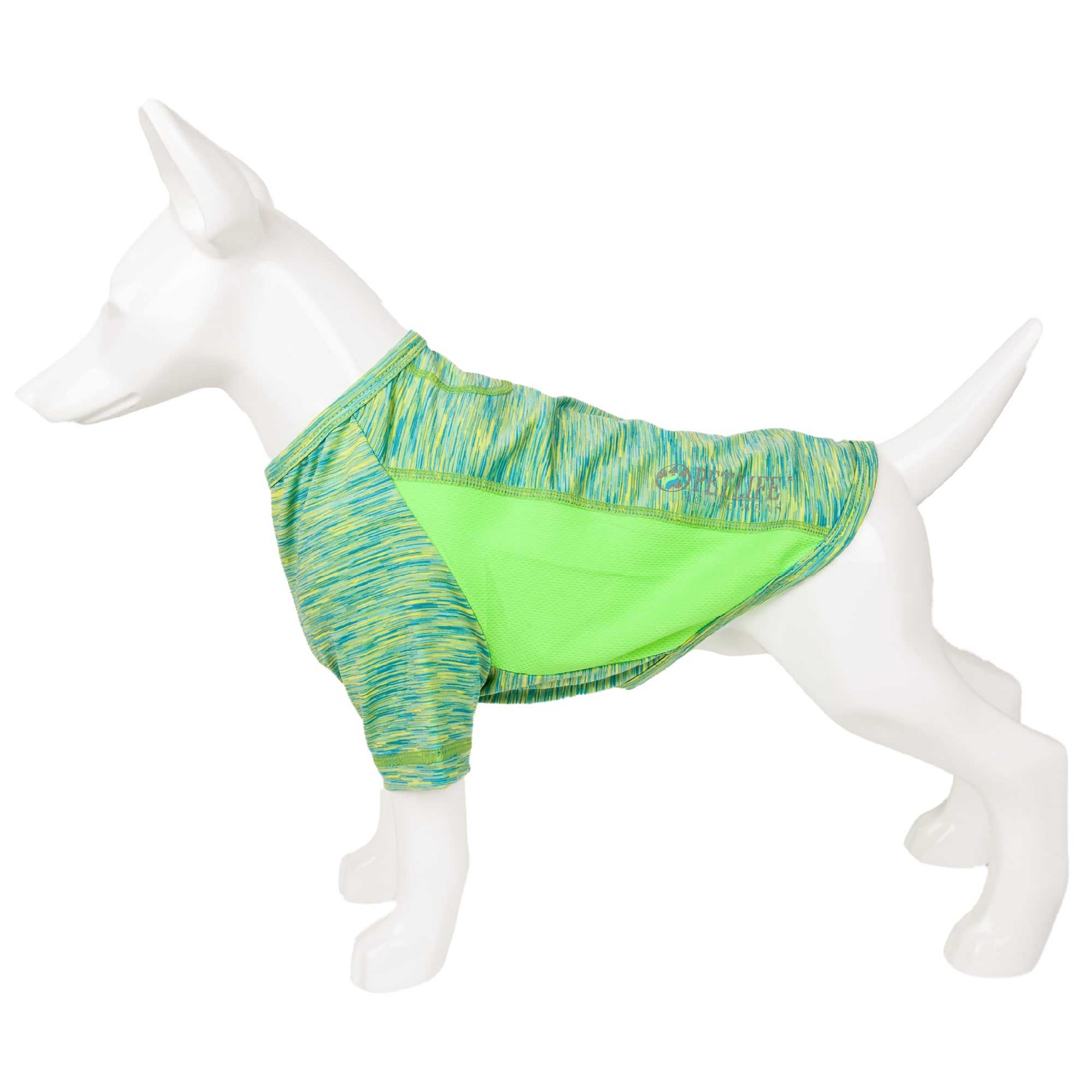 Pet Life Green Active Warf Speed Heathered Ultra-Stretch Sporty Performance Dog T-Shirt， X-Small