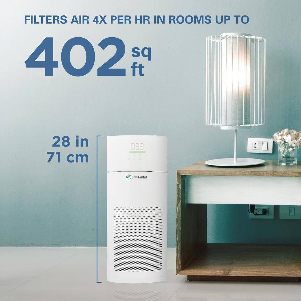 GermGuardian 360 4-in-1 Air Purifier with HEPA Filter for Large Rooms up to 402 Sq. Ft. AC9400W