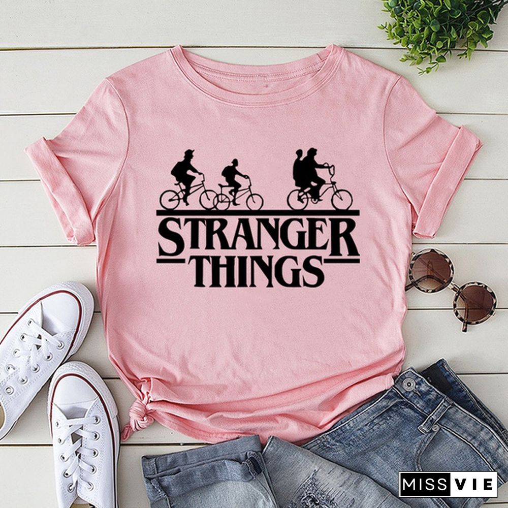 Hot Stranger Things Print T-Shirt Summer Casual Short Sleeve T Shirt Women Men Stranger Things Shirts