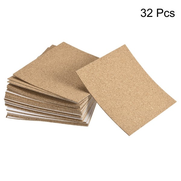 100x100x1mm Square Coasters Cork Cup Mat Pad Adhesive Backed 32pcs - Wood