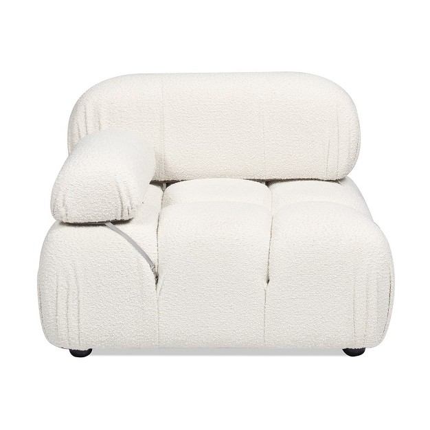 Bubble Modular Modern Lounge Arm Chair Ivory White Boucle