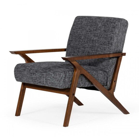 Modrest Candea Mid Century Walnut and Grey Accent ...