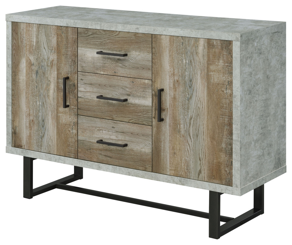 Abelardo 3 drawer Accent Cabinet Weathered Oak and Cement   Modern   Accent Chests And Cabinets   by Modon  Houzz