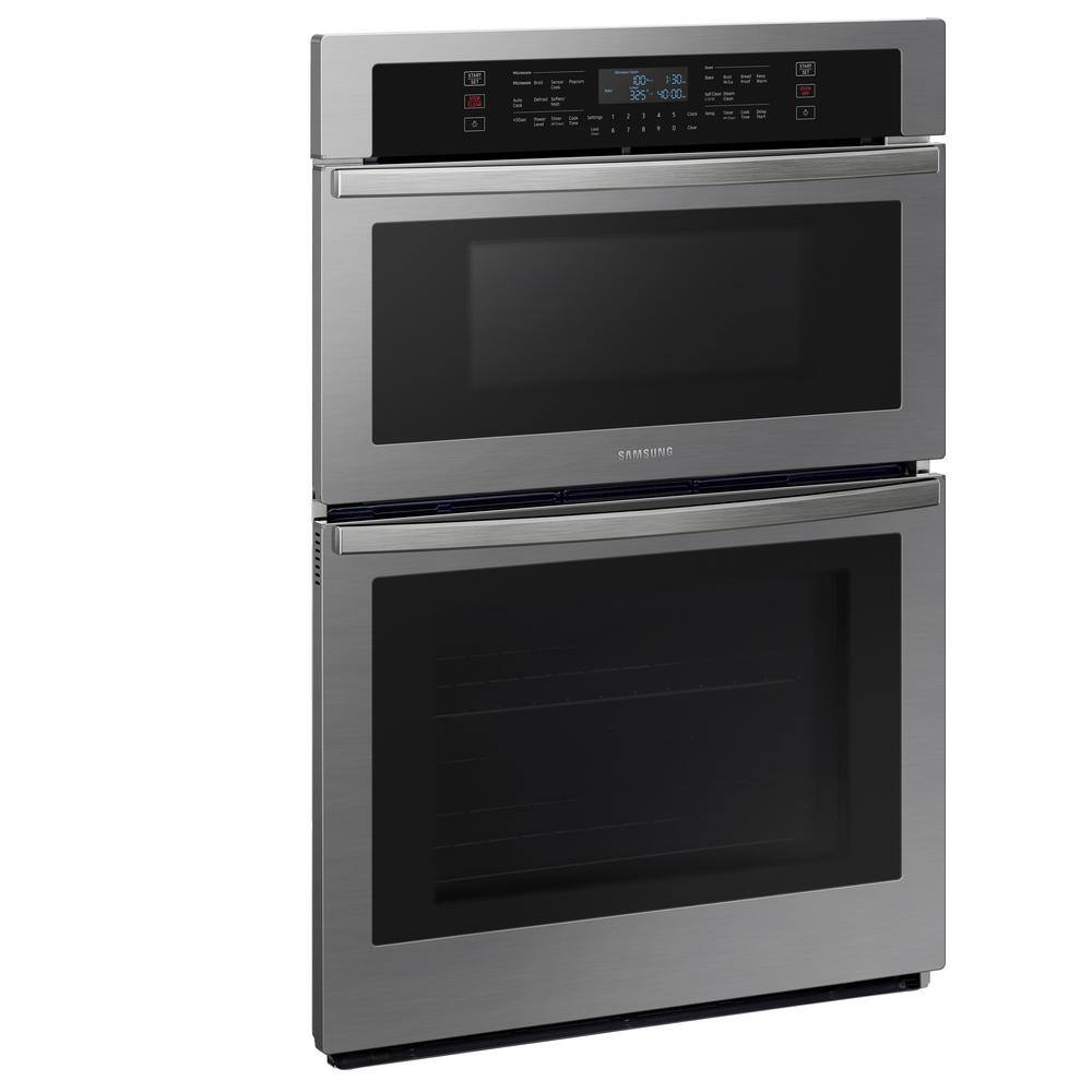  30 in. 1.95.1 cu. ft. Wi-Fi Connected Electric Microwave Combination Wall Oven in Stainless Steel NQ70T5511DS