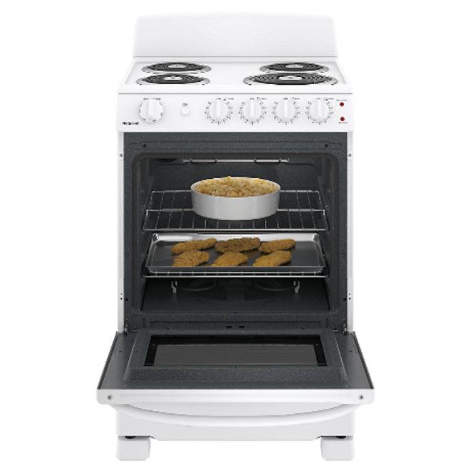 GE 24-inch Freestanding Electric Range with Sensi-Temp Technology JCAS300DMWW