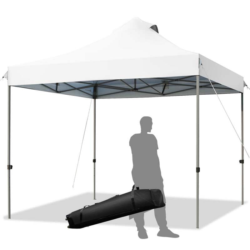 10 x 10 FT Pop Up Canopy Tent Portable Folding Event Party Tent Adjustable with Roller Bag