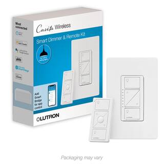 Lutron Caseta Smart Dimmer Switch and Remote Kit for Wall and Ceiling Lights 150-Watt LED Bulbs (P-PKG1W-WH-R) P-PKG1W-WH-R