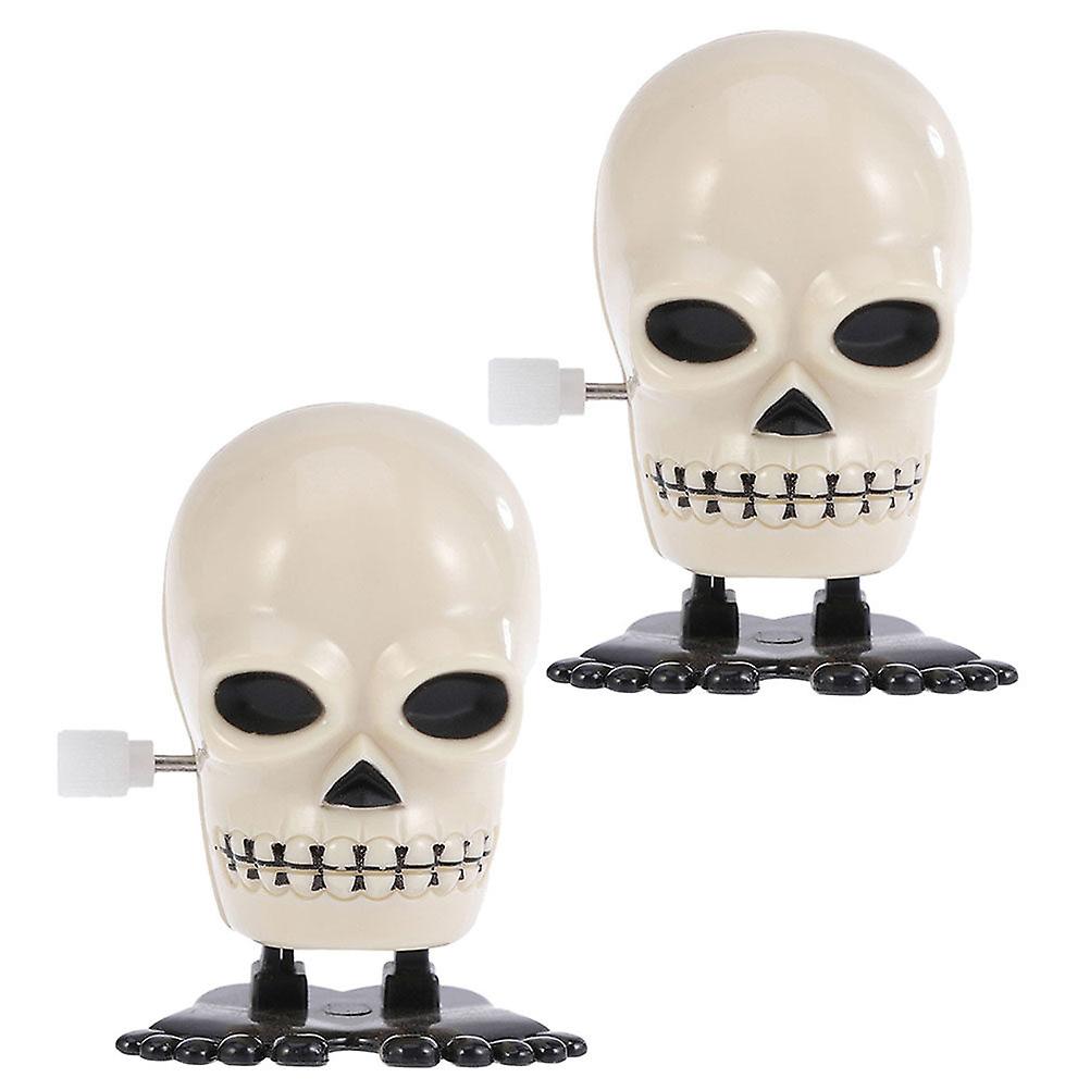 2pcs Halloween Clockwork Spring Toys Ghost Shaped Jumping Toys Wind Up Toys