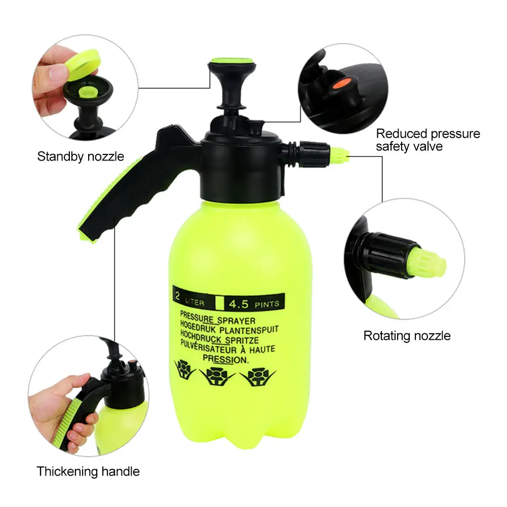 2 L Air High Pressure Water Garden Sprayer Adjustable Garden Hose Nozzle Sprayer Hand Pressure Agricultural Sprayer For Garden