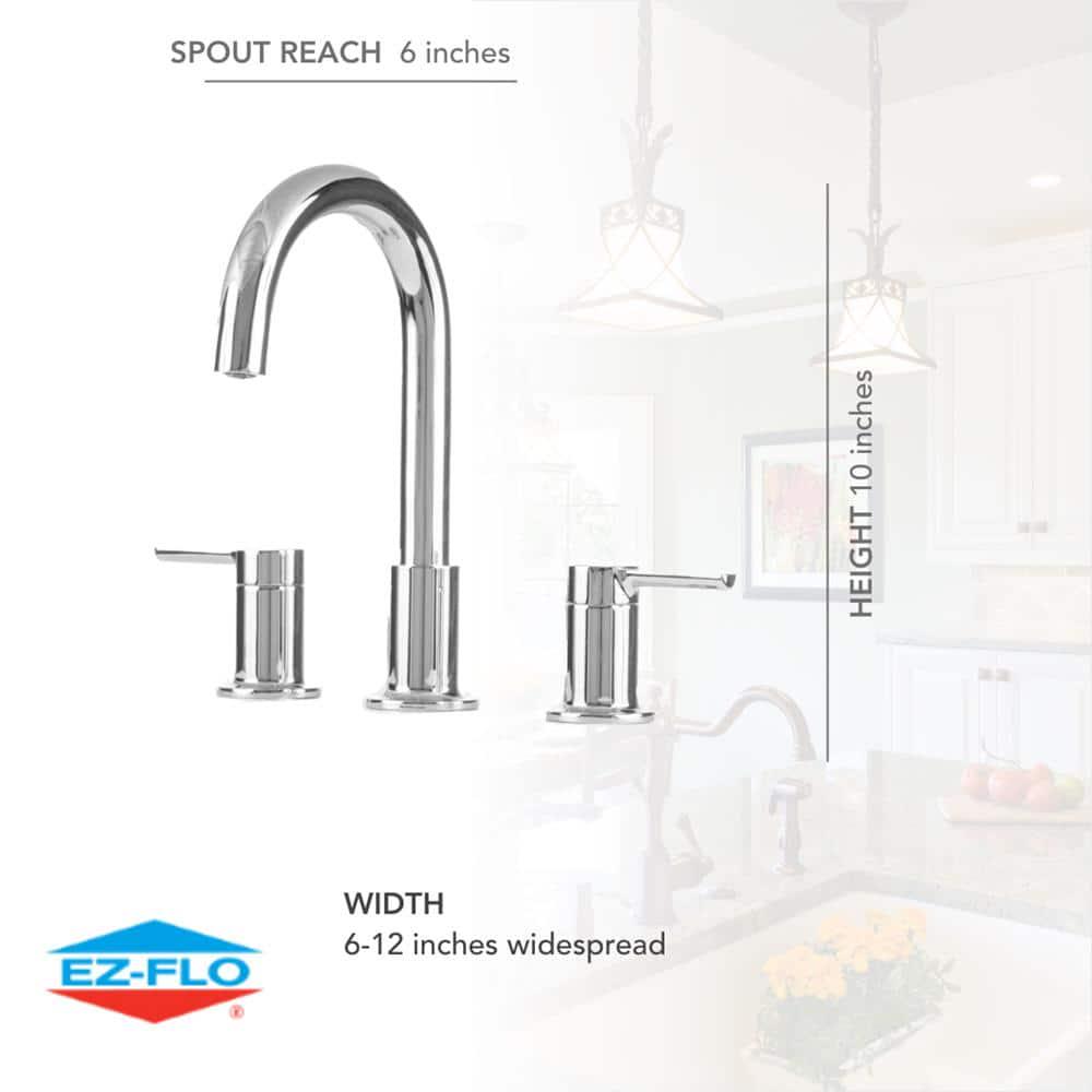 EZFLO Metro Collection 8 in Widespread 2Handle Bathroom Faucet with 5050 Popup in Chrome