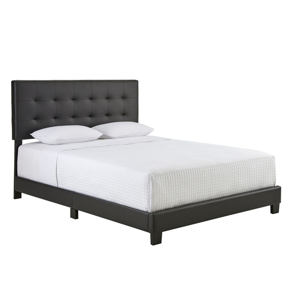 Boyd Sleep Roma Tufted Upholstered Leather Platform Bed 3 Colors