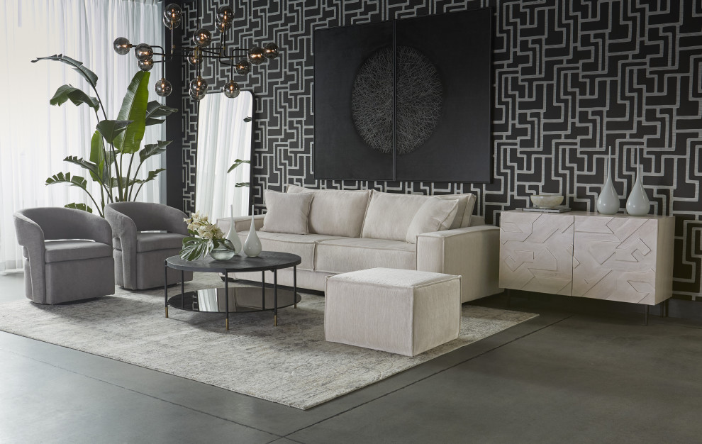 Calista Ottoman Small Navarro Stone   Transitional   Footstools And Ottomans   by Sunpan Modern Home  Houzz