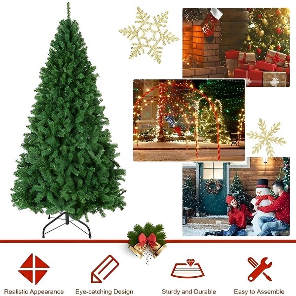 6FT H SpiralShaped Green Artificial Pine Christmas Holiday Tree，Premium Christmas Tree with Metal Base