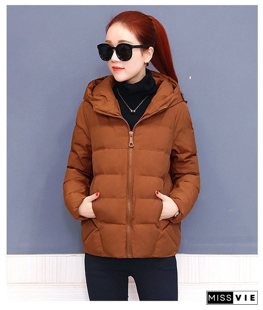 Women's Winter Jacket New Large Loose Hooded Cotton Padded Jacket Short Coat Cotton Padded Women's Winter Wear