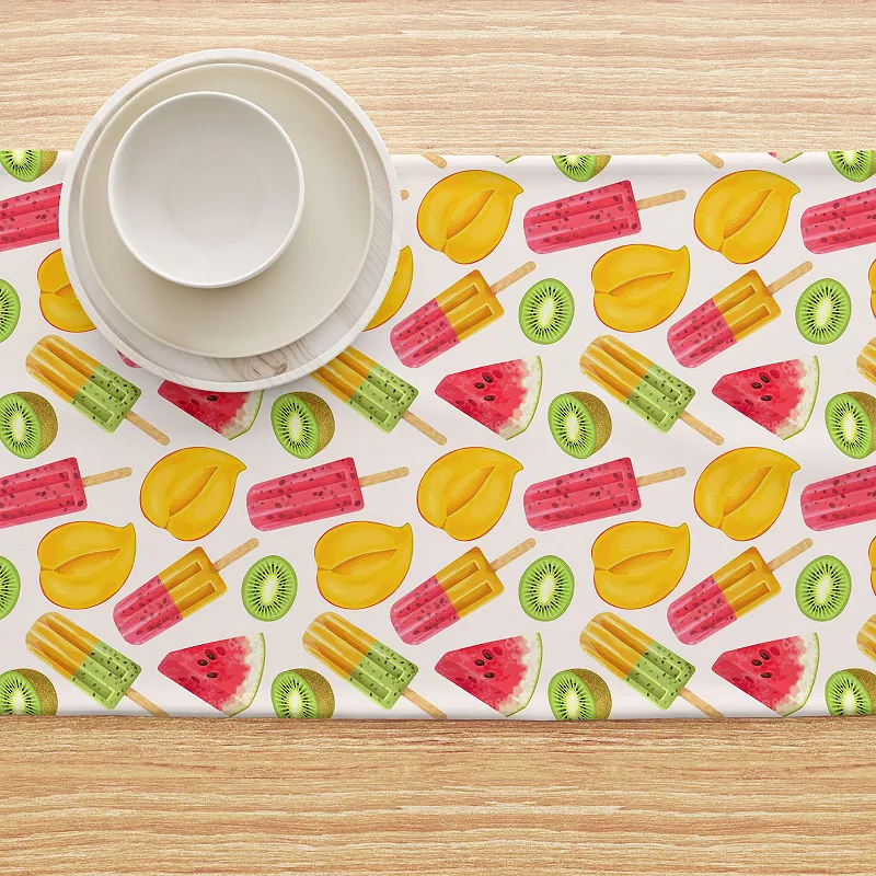 Table Runner， 100% Cotton， 16x72， Summer Fruit Pops