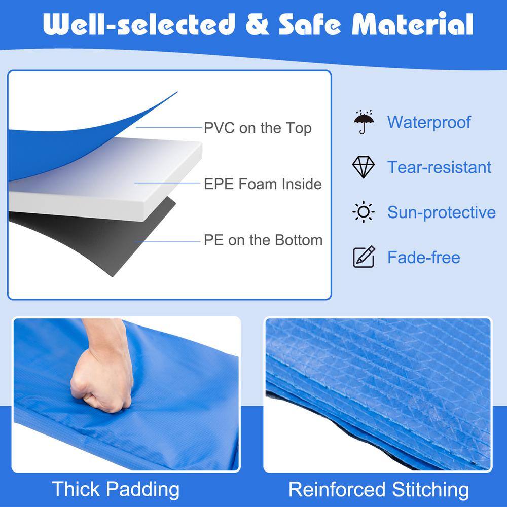 Gymax 10 ft. Trampoline Replacement Safety Pad Universal Trampoline Cover Blue GYM09620
