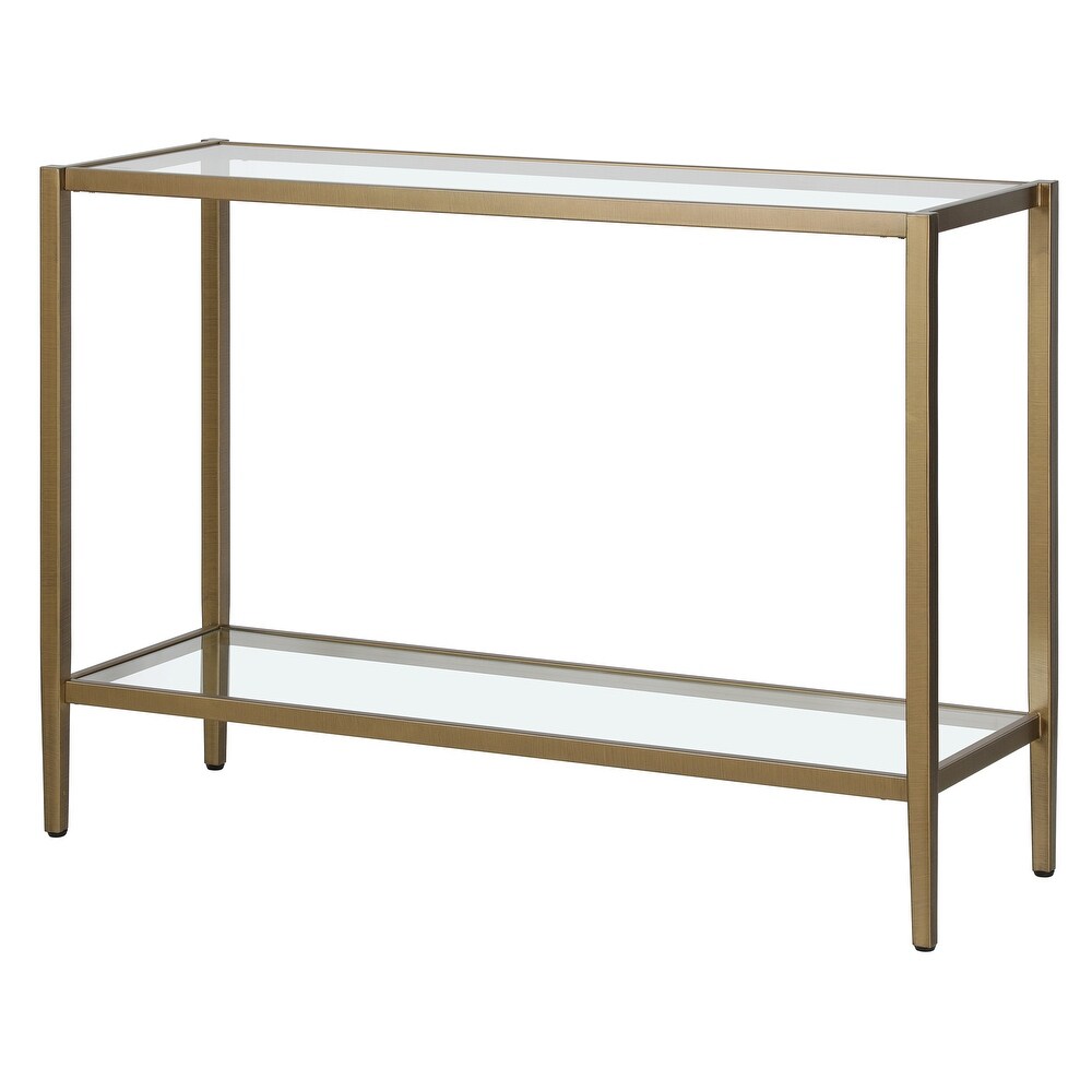 Hera 42'' Wide Rectangular Console Table with Clear Shelf   42\