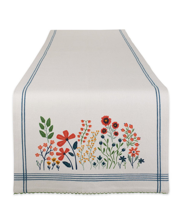 Design Imports Flower Garden Embellished Table Runner 14 x 72