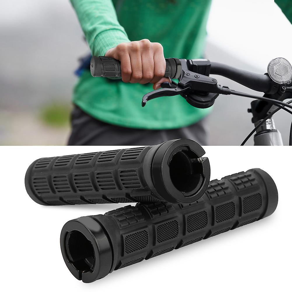 1 Pair Rubber Bicycle Cycling Handle Bar Anti-slip Grips Lock On Mountain Bike Handlebar Gripblack