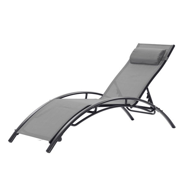 2pcs Set Outdoor Chaise Lounge Chair with Portable Design， Adjustable