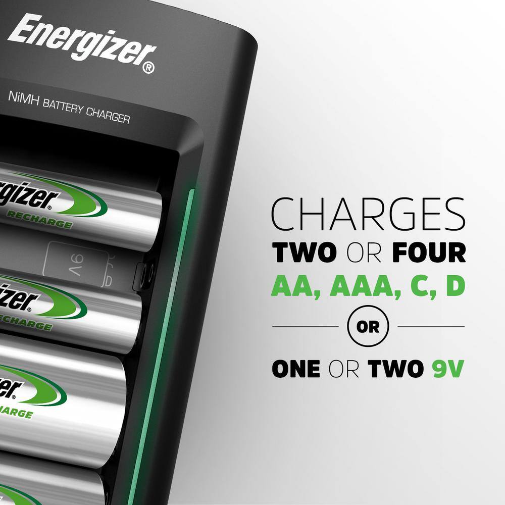 Energizer Recharge Value Charger for NiMH Rechargeable AA and AAA Batteries CHVCMWB-4