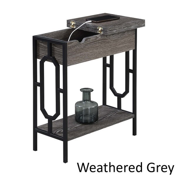 Copper Grove Hitchie Flip Top End Table with Charging Station