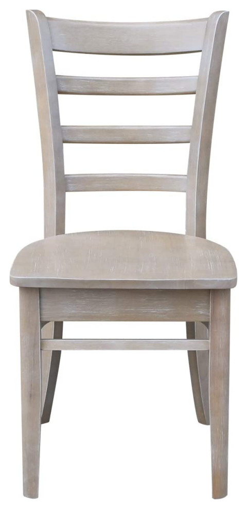 Set of 2 Armless Dining Chair  Wooden Construction With Ladder Back   Transitional   Dining Chairs   by Declusia  Houzz