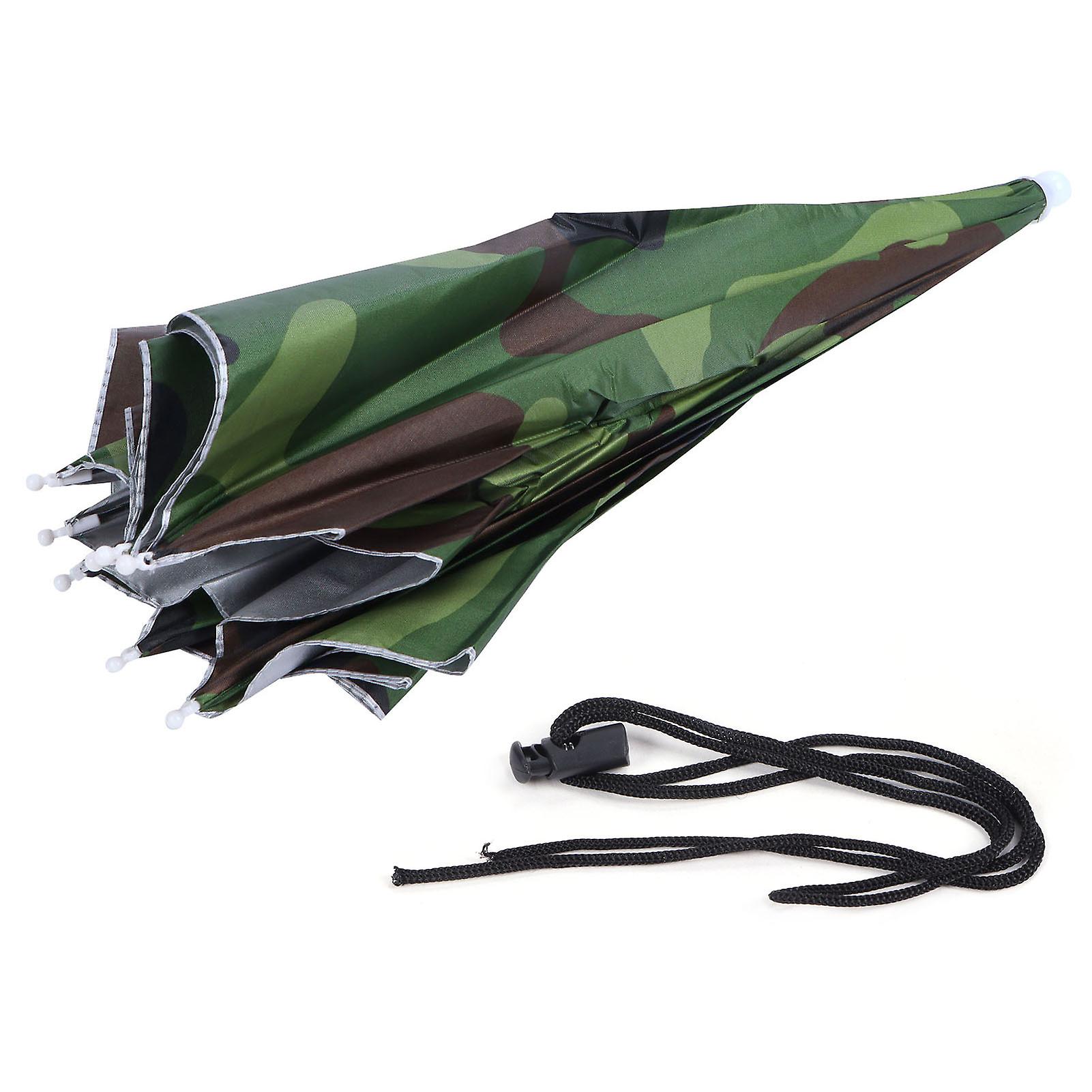 Foldable Umbrella Hat Portable Waterproof Outdoor Fishing Umbrella Cap For Adultcamouflage