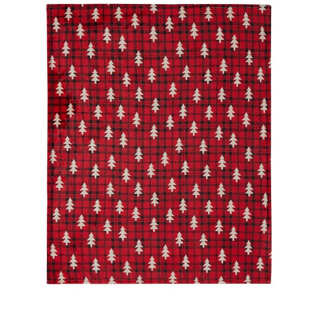 Kate Aurora Ultra Soft amp Plush Red And Black Christmas Plaid Tree Check Accent Throw Blanket 50 In W X 60 In L