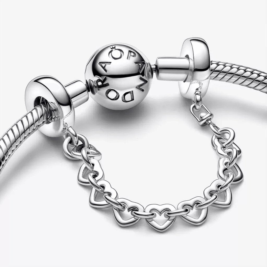 PANDORA  Linked Hearts Safety Chain