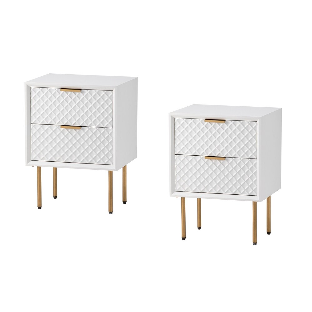 COZAYH Set Of 2 Modern Contemporary Spacious Drawer Nightstand Side Table