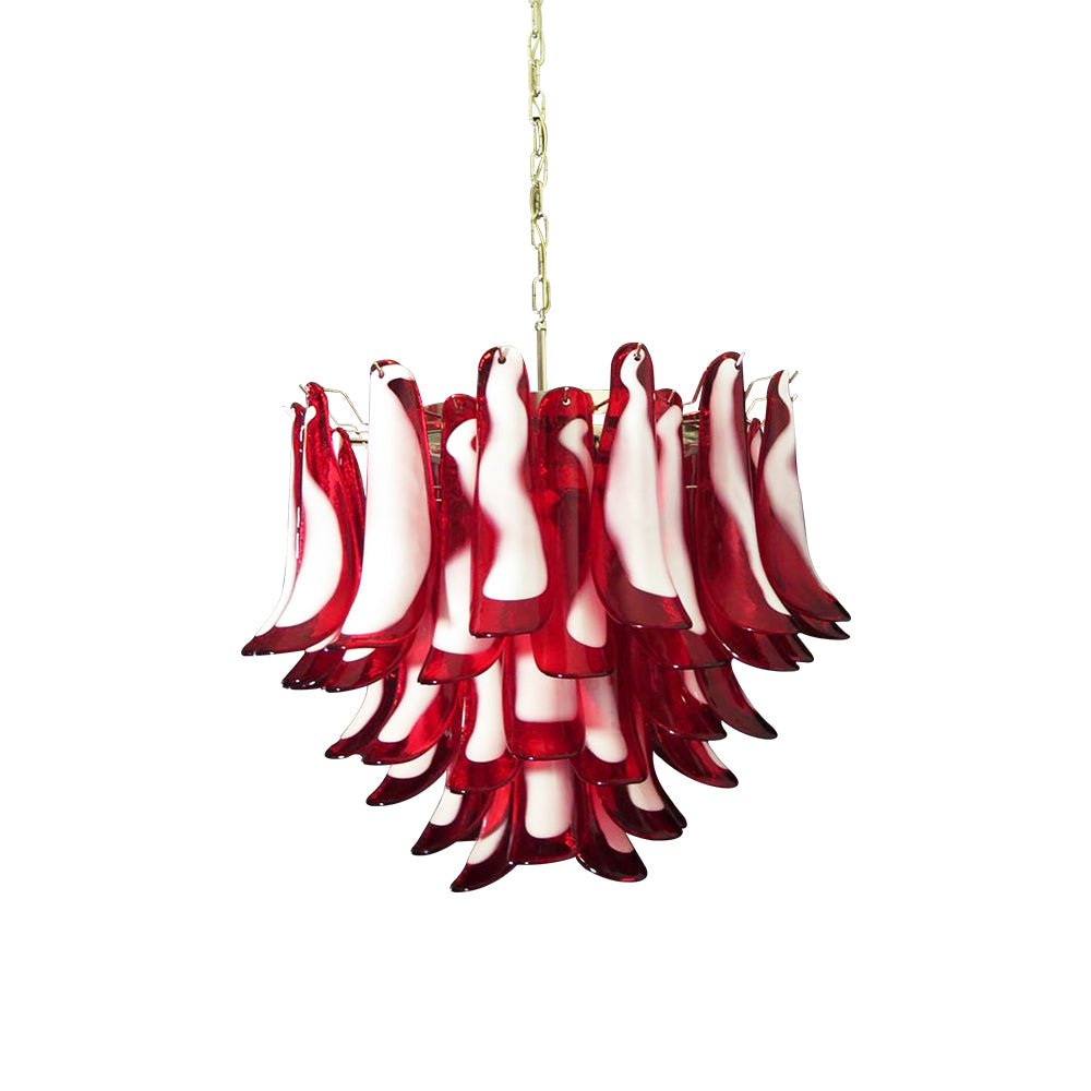 Red Glass Murano Petals Chandelier