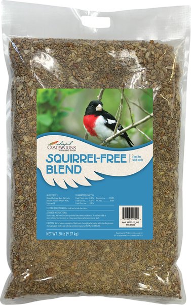 Colorful Companions Squirrel-Free Blend Premium Wild Bird Food， 20-lb bag