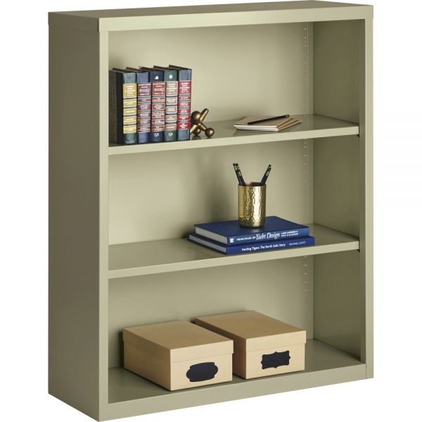 Lorell Fortress Series 3-Shelf Steel Bookcase