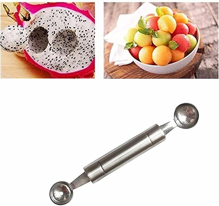 Double-sided Fruit Melon Baller Spoon， 2 In 1 Stainless Steel Scoop Cutter 20cm