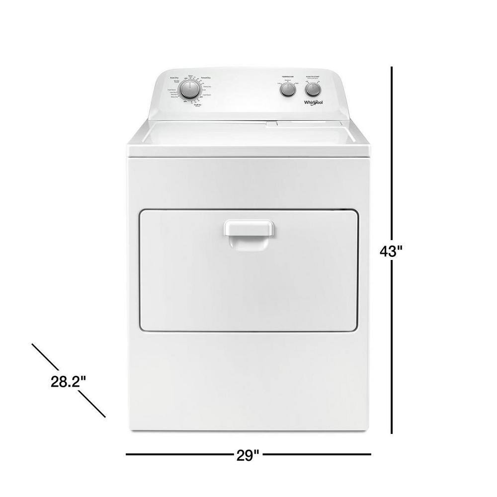 Whirlpool 7.0 cu. ft. 240-Volt White Electric Vented Dryer with AUTODRY Drying System