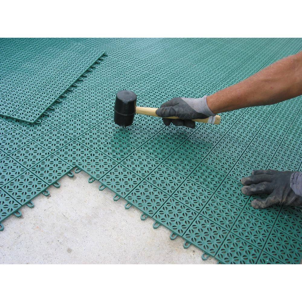 RSI Black Regenerated 22 in. x 22 in. Polypropylene Interlocking Floor Mat System (Set of 12 Tiles) RSI-IFS-BK-12