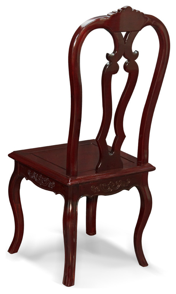 Dark Cherry Rosewood Swan Oriental Side Chair   Asian   Dining Chairs   by China Furniture and Arts  Houzz