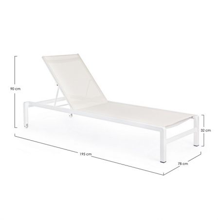 Bain de soleil design BIZZOTTO Cali antracite - Chaise longue de jardin aluminium