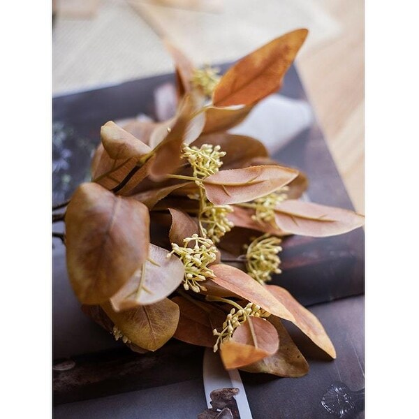 RusticReach Silk Long Eucalyptus Leaf Bunch in Natural Color