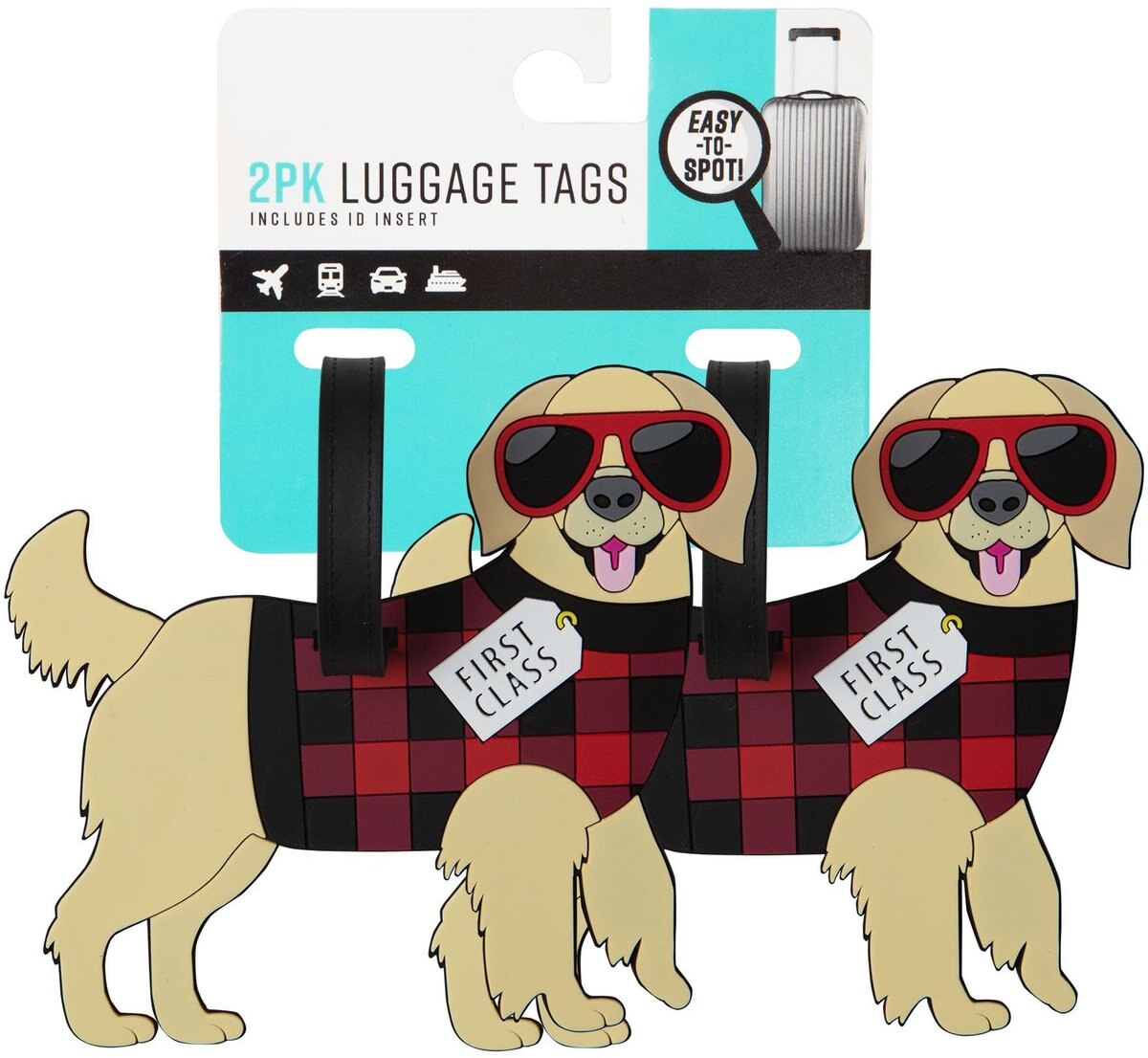 Pounce + Fetch Pet Design Luggage Id Tag， 2 count， Style Varies