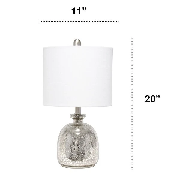 Lalia Home Hammered Glass Jar Table Lamp with White Linen Shade