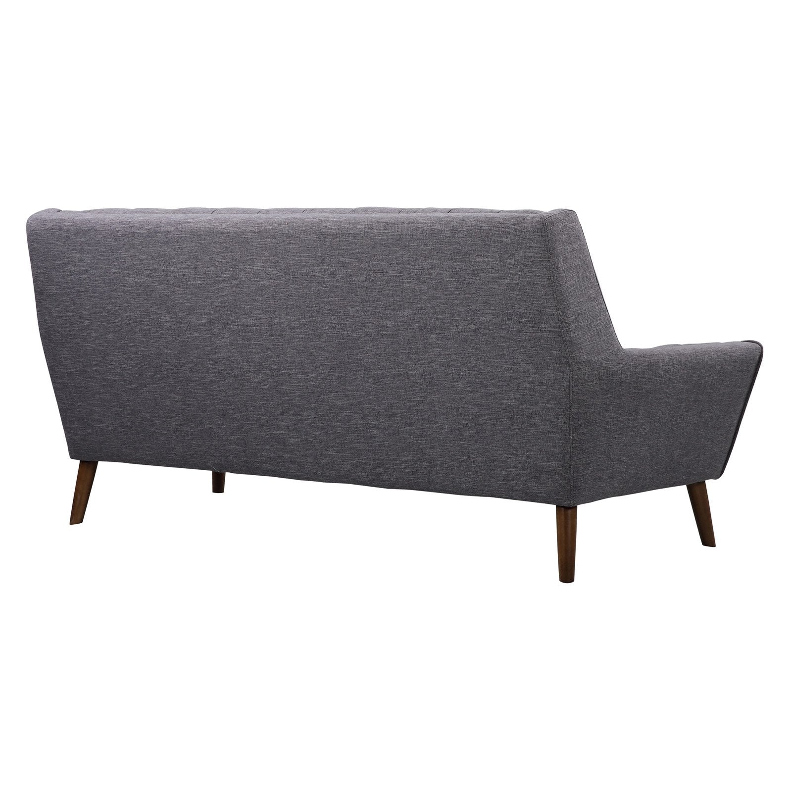 Cobra Sofa with Linen and Walnut Legs Flared Armed Square Tufting