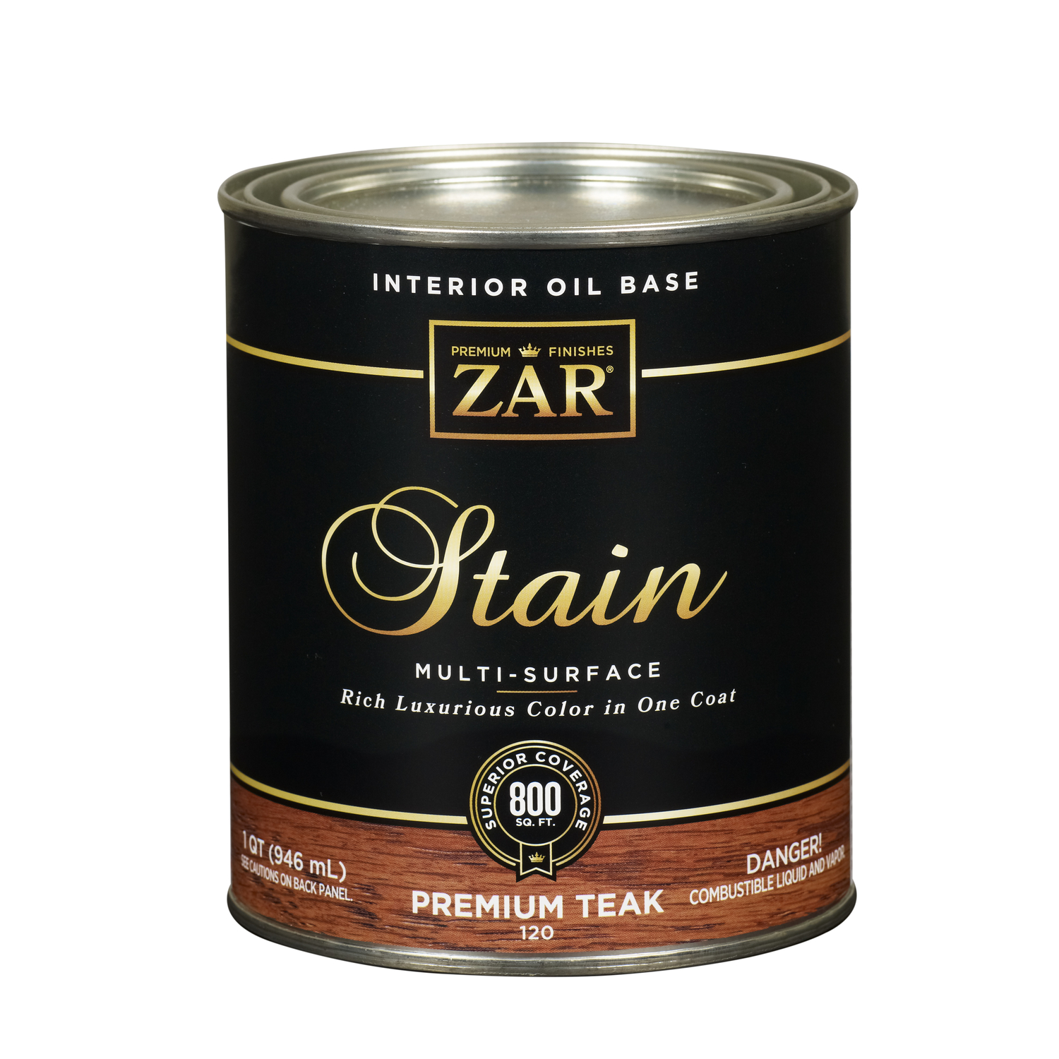 ZAR Semi-Transparent Premium Teak Oil-Based Polyurethane Wood Stain 1 qt