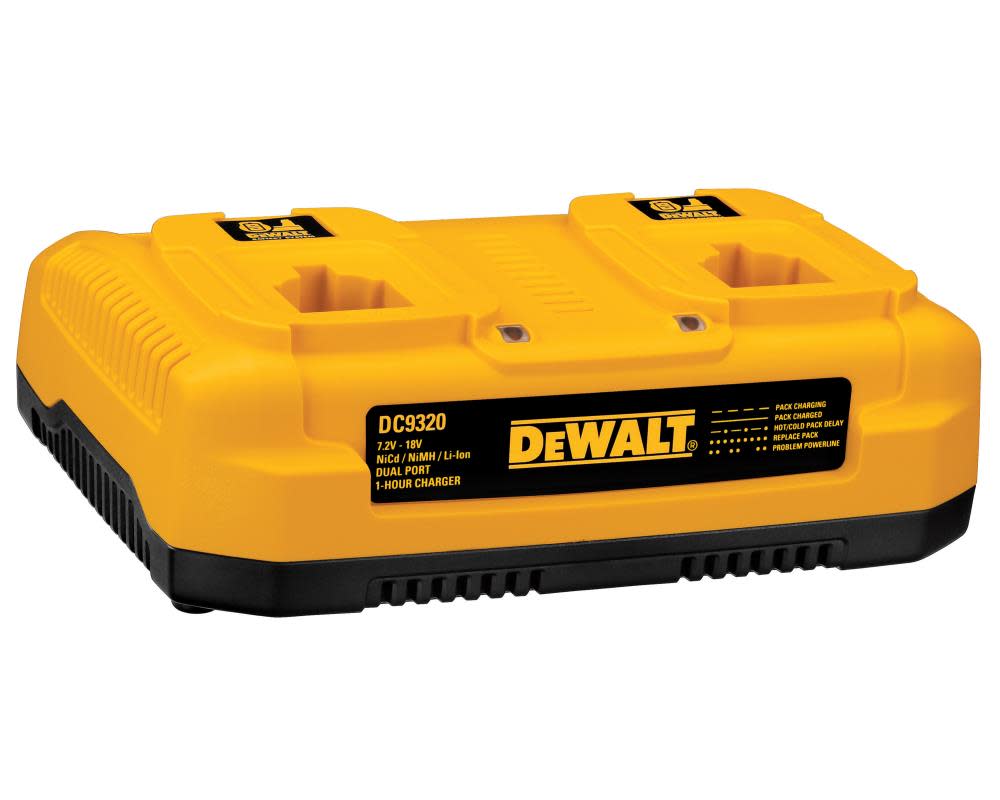 DEWALT 7.2V-18V Ni Cd/NiMH/Li-ion 1 Hour Dual Port Charger DC9320 from DEWALT