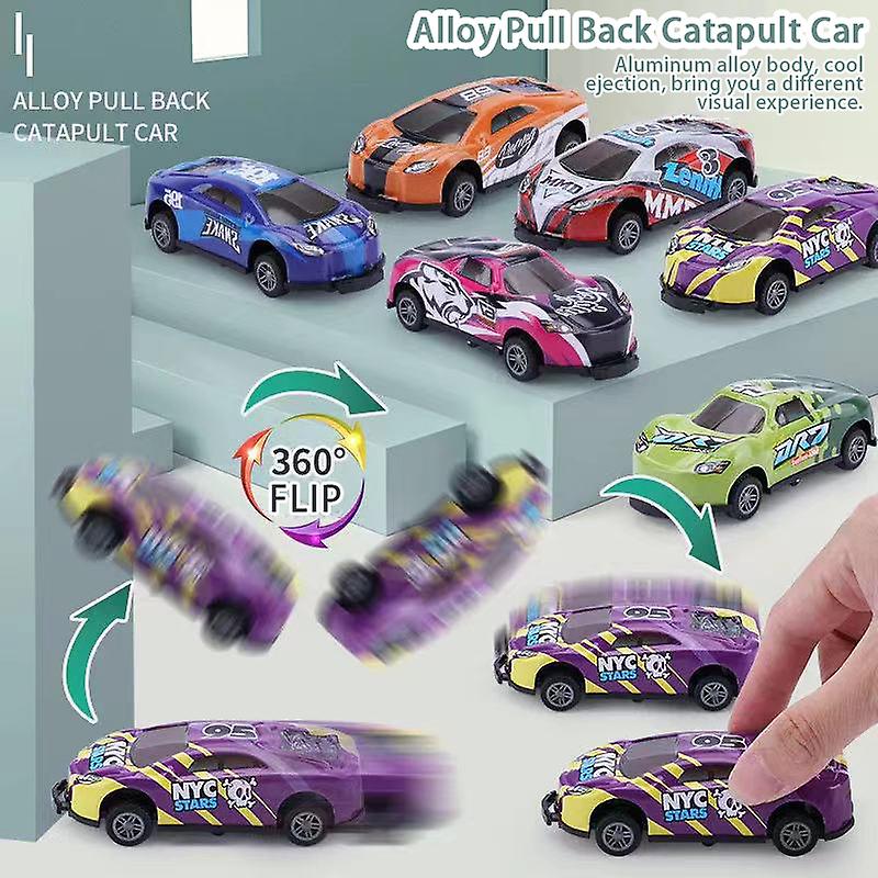 6pcs Impact Ejection Car Toy Cars For 3-6 Year Old Boys Girls Toy Cars For Kids Pull Back Car Toys Boys Fun Cool Toys Cars Boys Girls Easter Gifts