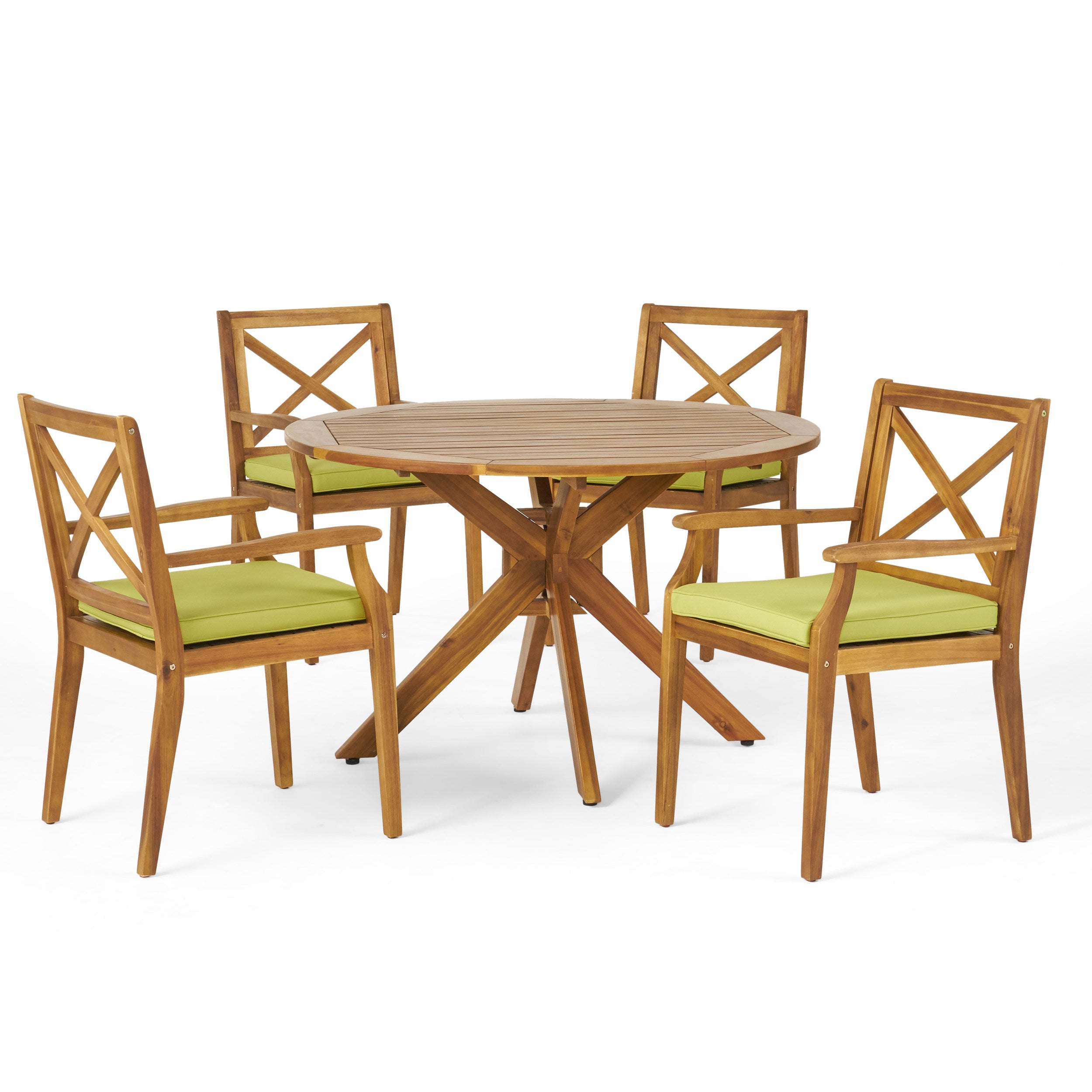 Jordan Outdoor 5 Piece Acacia Wood Dining Set