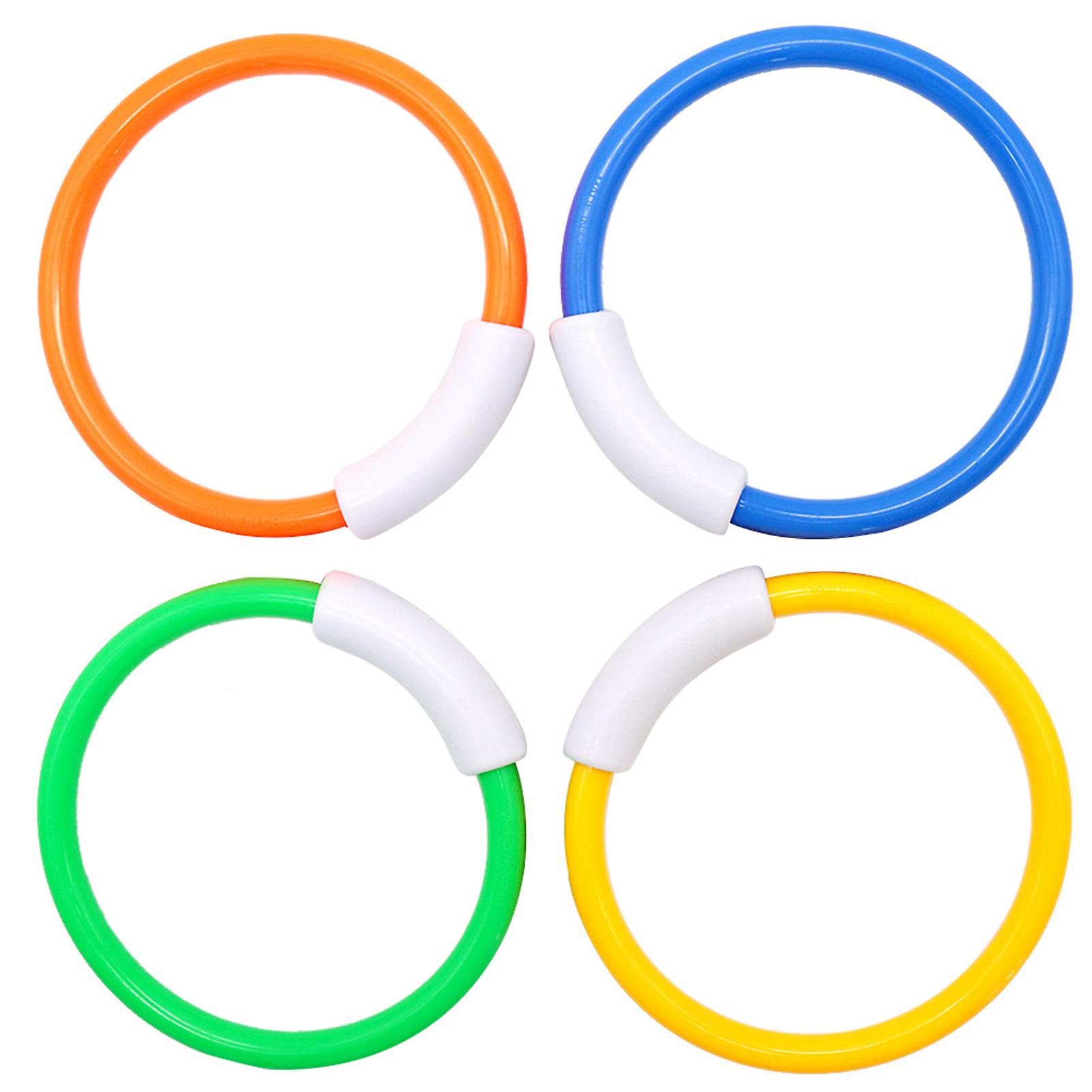 4pcs Diving Rings 5.3 Inch Underwater Swimming Pool Toy Rings For Kids Children