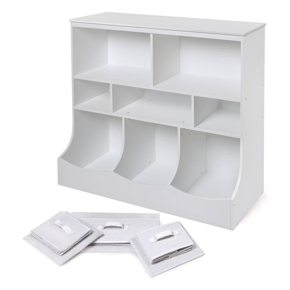 36.75 in. H x 36.5 in. W x 15.75 in. D White MDF 8-Cube Organizer 98861